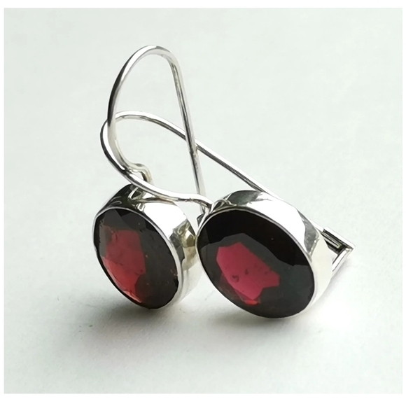 Sterling Silver Garnet drop earrings 🆕 - Picture 3 of 8